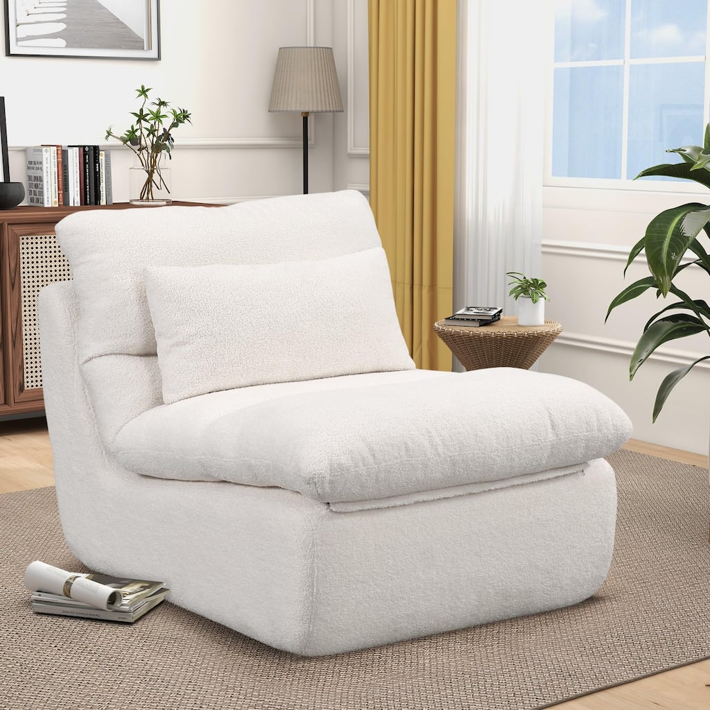 Sponge Single Sofa, 32" Boneless Sofa for Small Spaces Comfy Sofas with Removable Cover