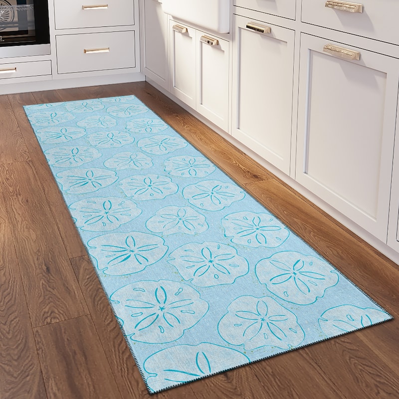 Indoor/ Outdoor Surfside Starfish Washable Rug New