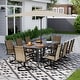 preview thumbnail 107 of 174, Patio Dining Set, Outdoor Dining Table and Chairs Set with Textilene Chairs, Adjustable Umbrella Hole for Garden, Backyard