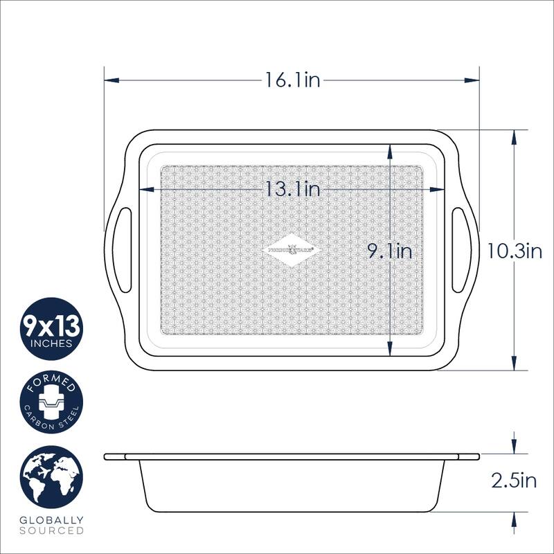 Nordic Ware Treat Nonstick 9x13 Rectangular Baking Pan - Gold