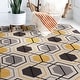 preview thumbnail 22 of 27, World Rug Gallery Contemporary Geometric Stripe Non-Slip Area Rug 5'3" x 7'3" - Yellow - Runner/Rectangle