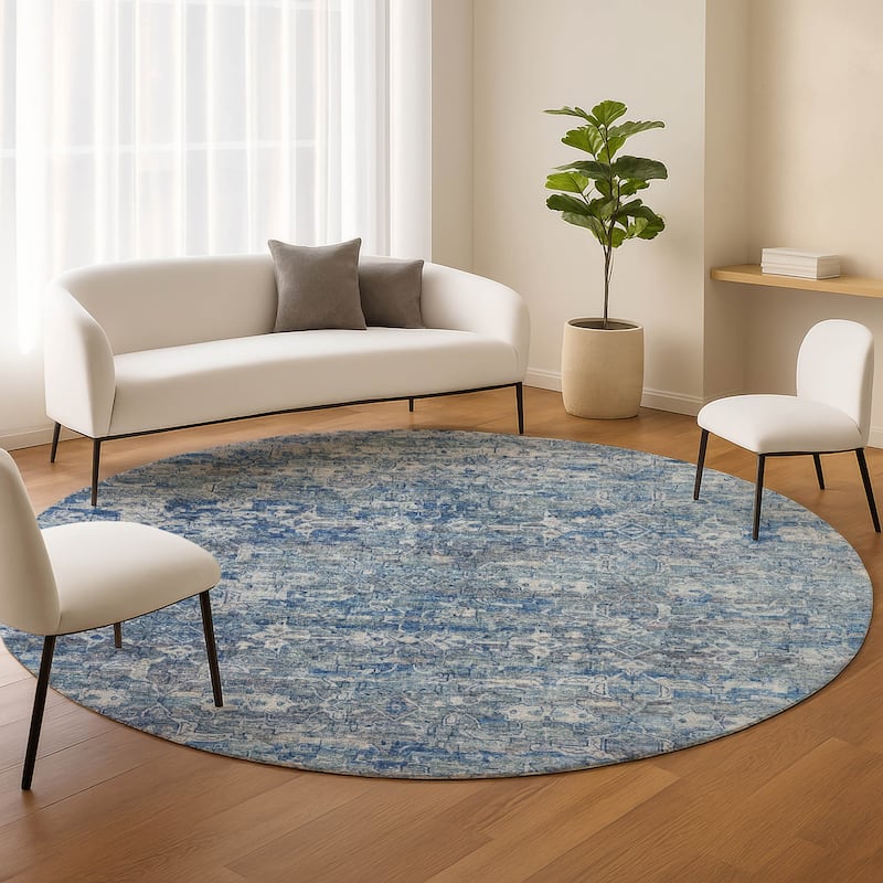 Machine Washable Indoor/ Outdoor Traditional Harmony Chantille Rug