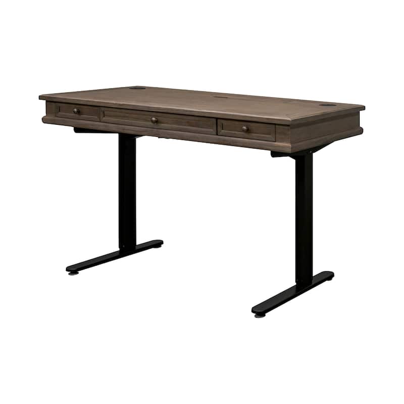 Carson Wood Electronic Sit/Stand Desk, Standing Desk, Gray