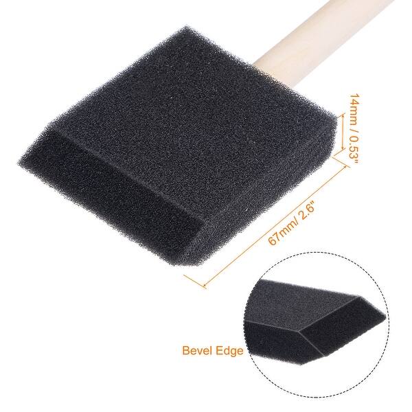2 Inch Foam Paint Brushes Bevel Edge w Wood Handle Sponge Brush 48Pcs