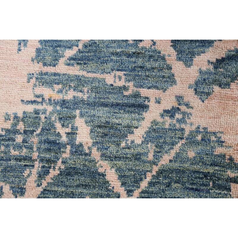 Contemporary Abstract Oriental Wool Area Rug Hand-knotted Foyer Carpet - 4'11" x 6'11"
