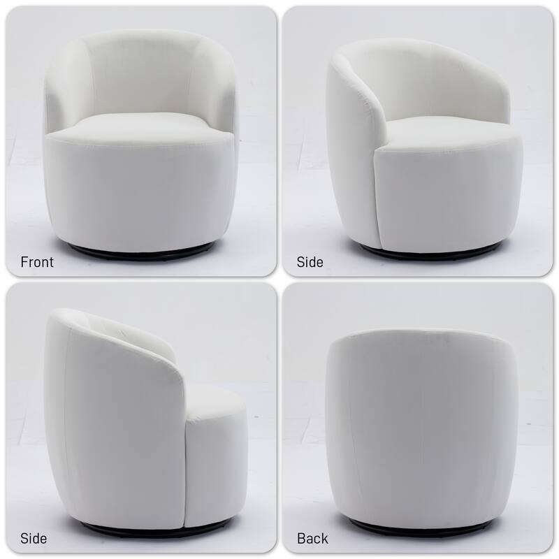 Ouyessir Swivel Barrel Chair Upholstered Armchair (Set of 1)