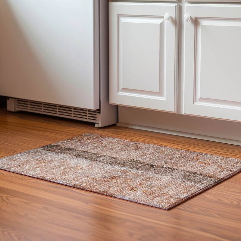 Premium Washable Super Soft Modern Arianna Mayfield Rug - Paprika - 1' 8" x 2' 6" - Rectangle