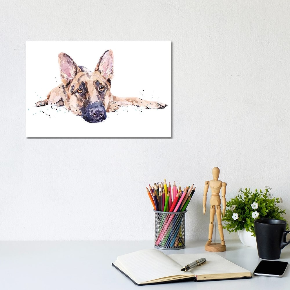 iCanvas "German Shepherd II" by EdsWatercolours Canvas Print