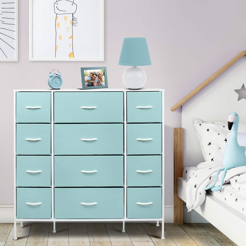 Sorbus Extra-large Steel and Fabric 12-drawer Dresser