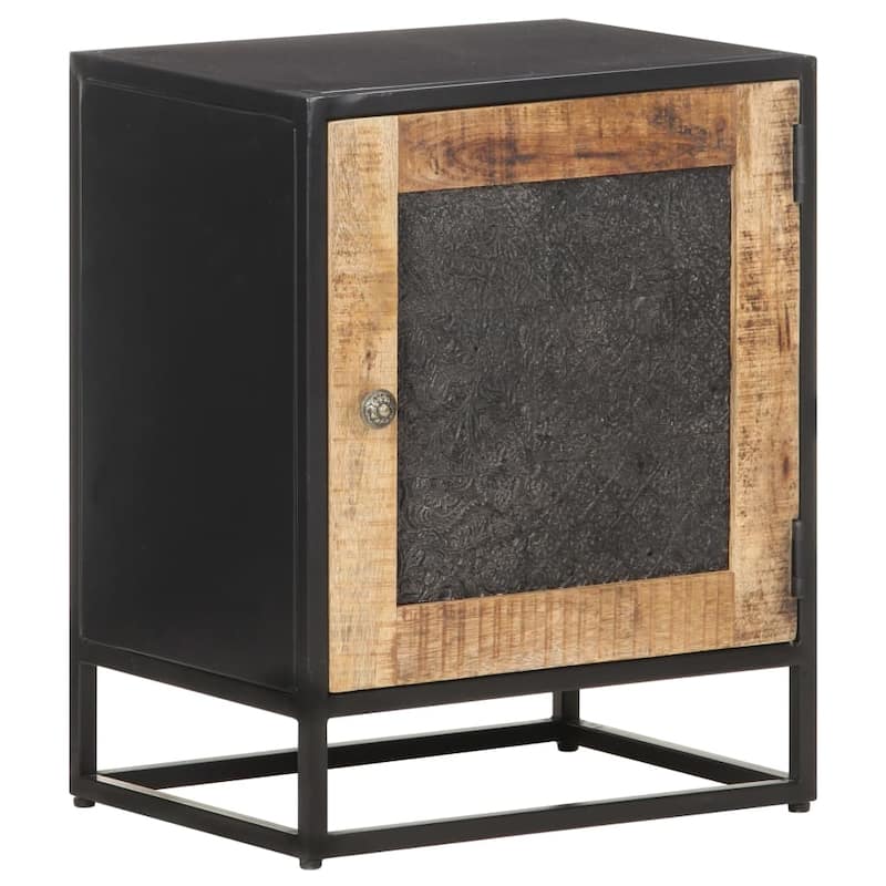 vidaXL Bedside Cabinet 15.7"x11.8"x19.7" Rough Mango Wood
