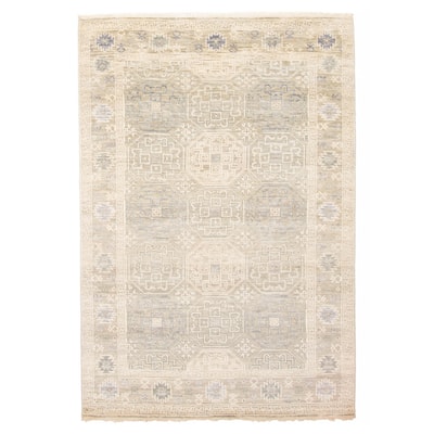 ECARPETGALLERY Hand-knotted Mamluk Grey Wool Rug - 5'2 x 7'9