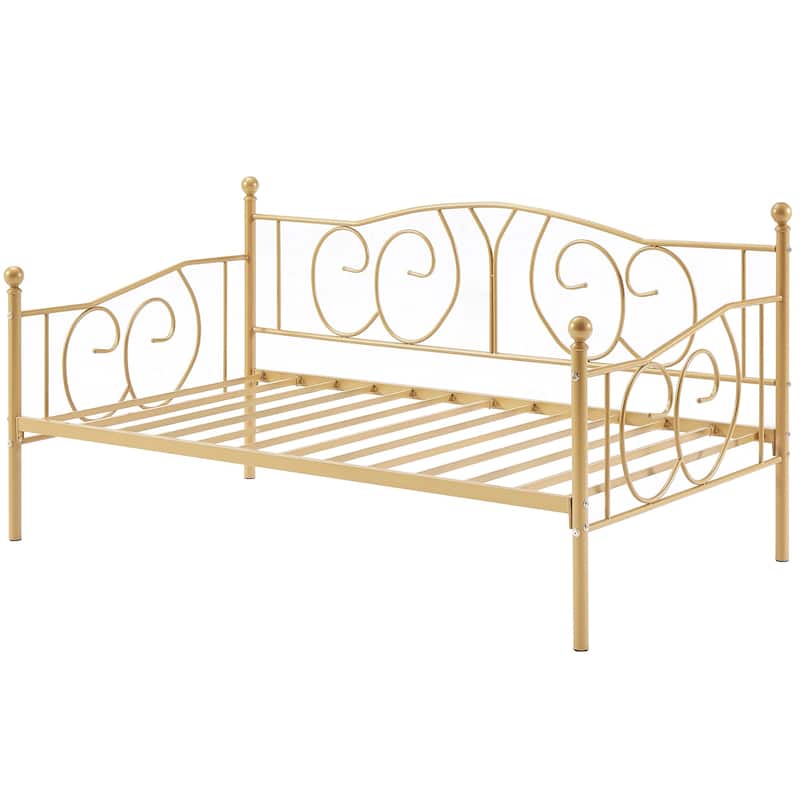 Javlergo Twin Metal Daybed Frame with Slats, Classic Mattress Foundation, No Box Spring Needed