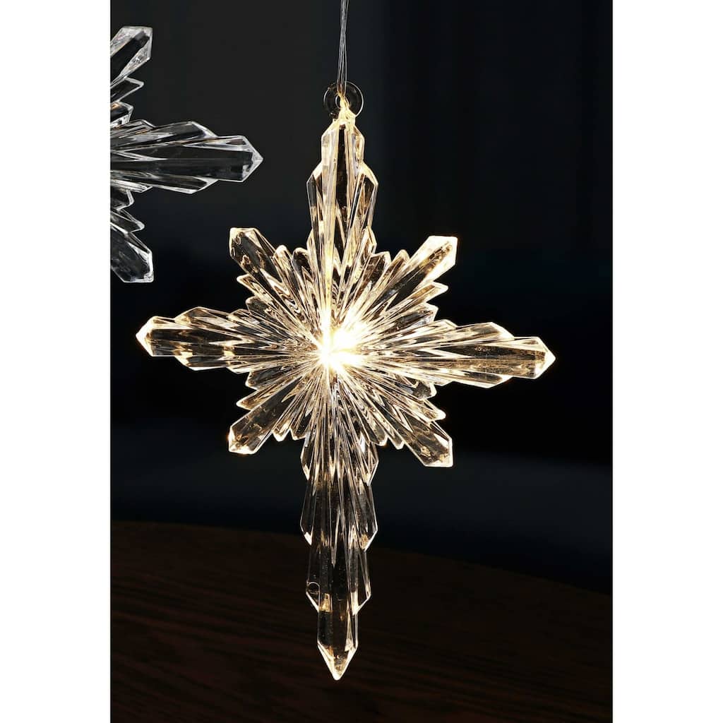 LED Lighted Bethlehem Star Hanging Christmas Ornaments - 6.25" - 6ct