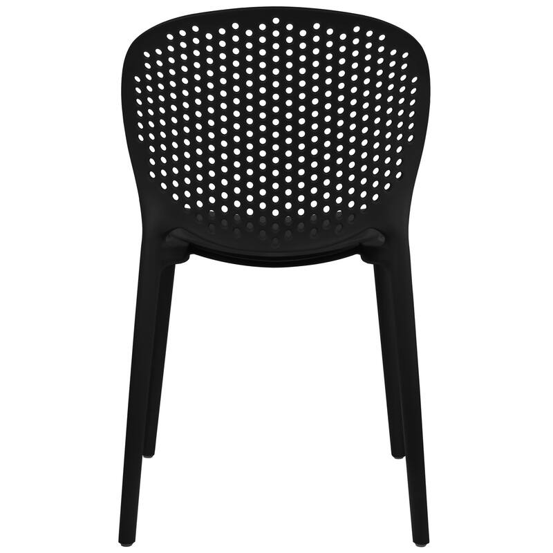 Armless Stacking Molded Matte Dining Side Chairs Patio Indoor Outdoor Kitchen Bedroom Set of 2