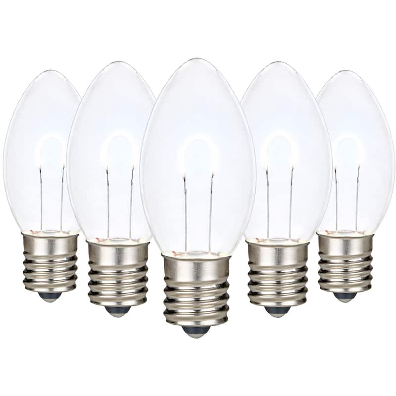25 Pack C9 LED Outdoor Christmas Replacement Bulbs, Warm White, C9/E17 Base - White