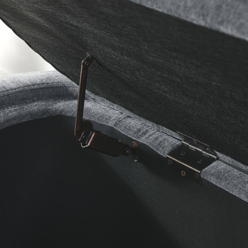 Roomfitters Linen Upholstered Storage Bench with Large Hidden Compartment for Bedroom, Entryway or Living Room