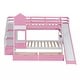 preview thumbnail 38 of 50, Twin-Over-Twin Castle Style Bunk Bed with 2 Drawers 3 Shelves and Slide