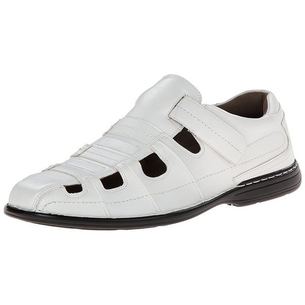 white stacy adams sandals