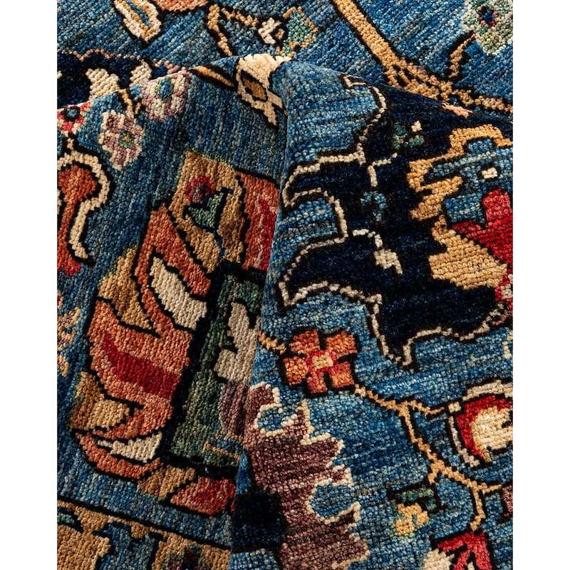 Serapi One-of-a-Kind Hand-Knotted Area Rug - Light Blue, 8' 0" x 9' 8" - 8' 0" x 9' 8"