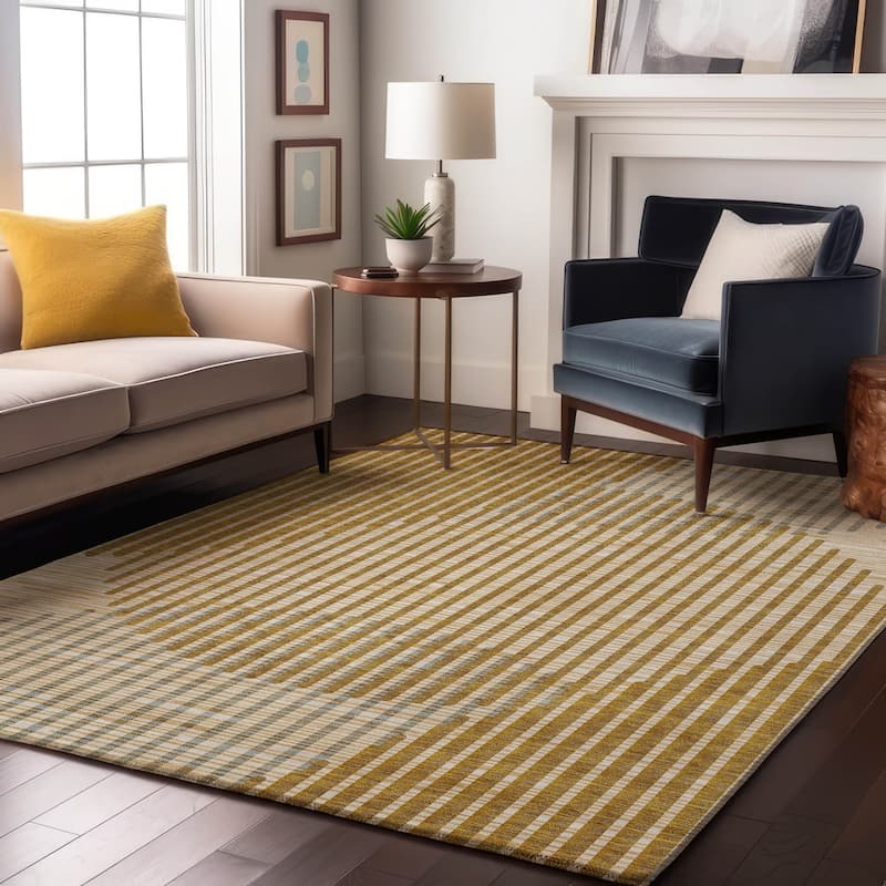Premium Washable Super Soft Modern Allure Mayfield Rug - Gold - 10' x 14'