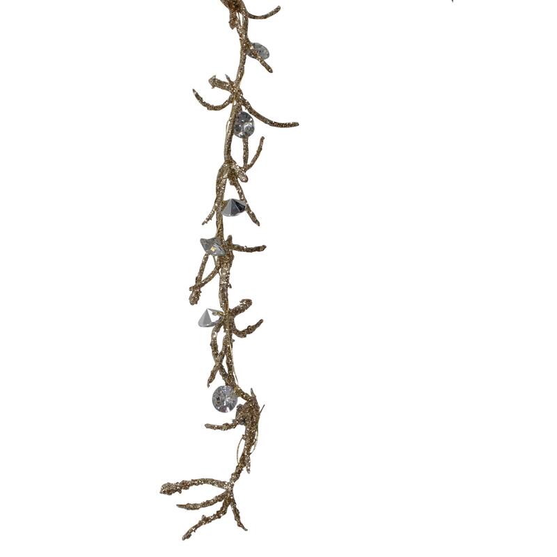 41" Silver and Gold Glittered Willow Branch Christmas Spray