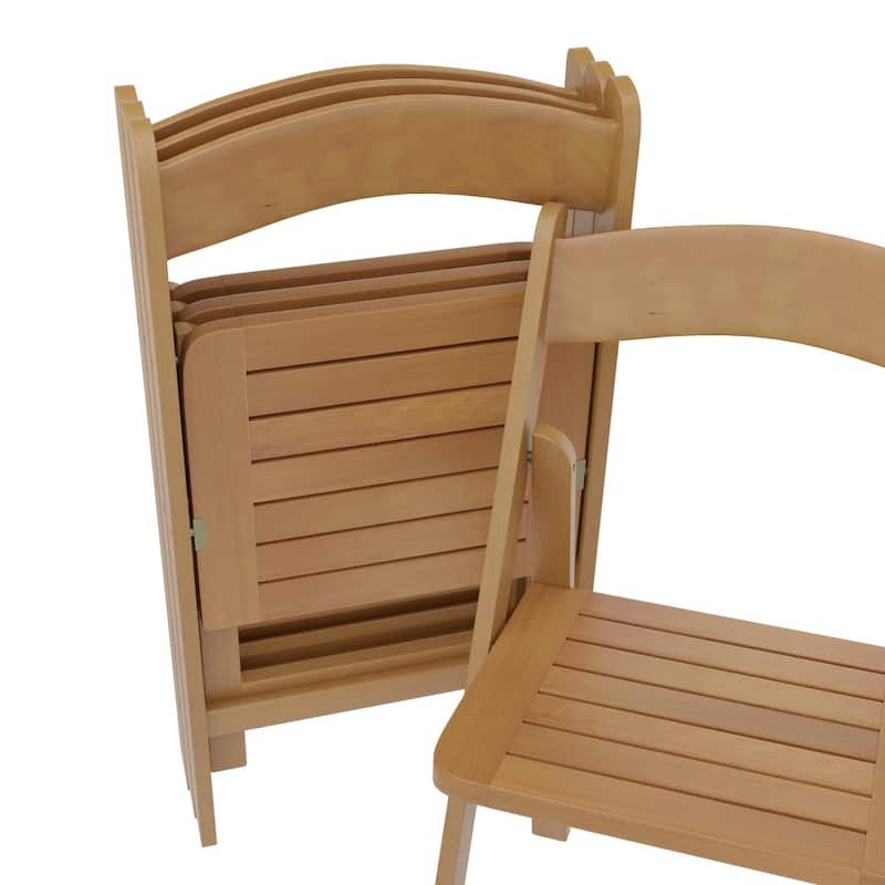 4PK Comm. Grade Solid Wood Portable Folding Dining Chair - 17.5"W x 18"D x 31.25"H