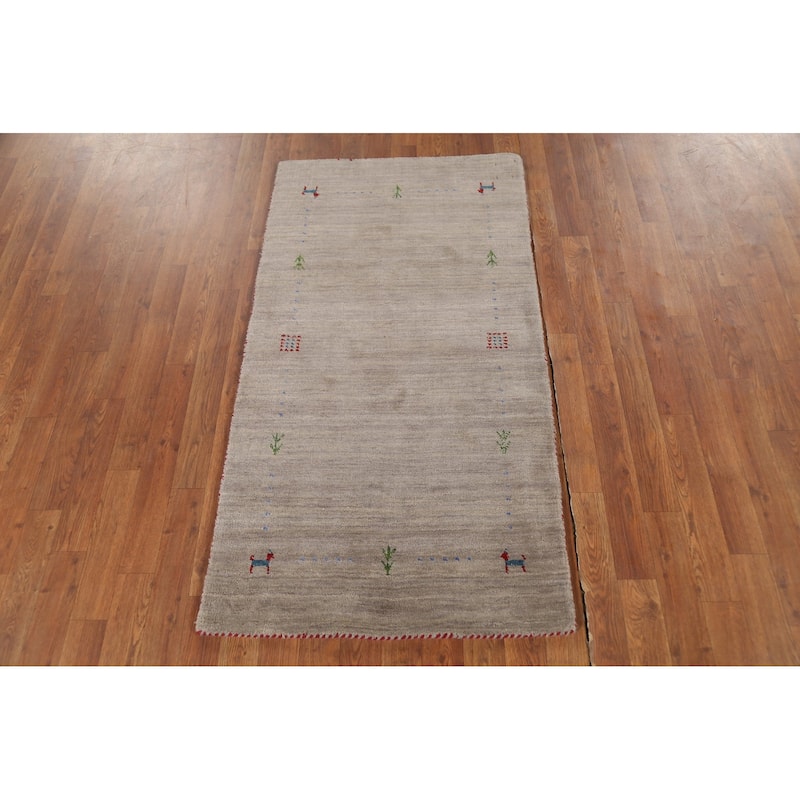 Tribal Gabbeh Indian Accent Rug Handmade Contemporary Wool Carpet - 2'7"x 4'10"