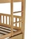 preview thumbnail 47 of 47, Rubber Wood 2 In 1 Full Over Full Bunk Bed with Twin Size Trundle,Convertible to 2 Full Size Beds