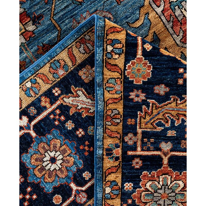Serapi One-of-a-Kind Hand-Knotted Area Rug - Blue - 9' 10" x 13' 10"