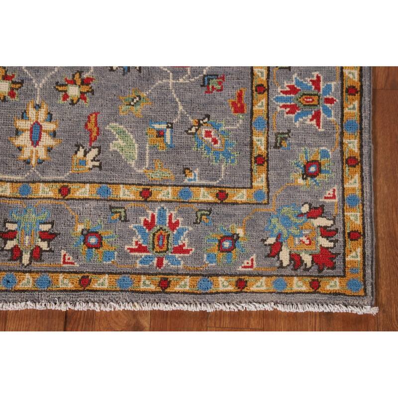 All-Over Gray Kazak Oriental Accent Rug Hand-Knotted Wool Carpet - 3'4"x 5'0"