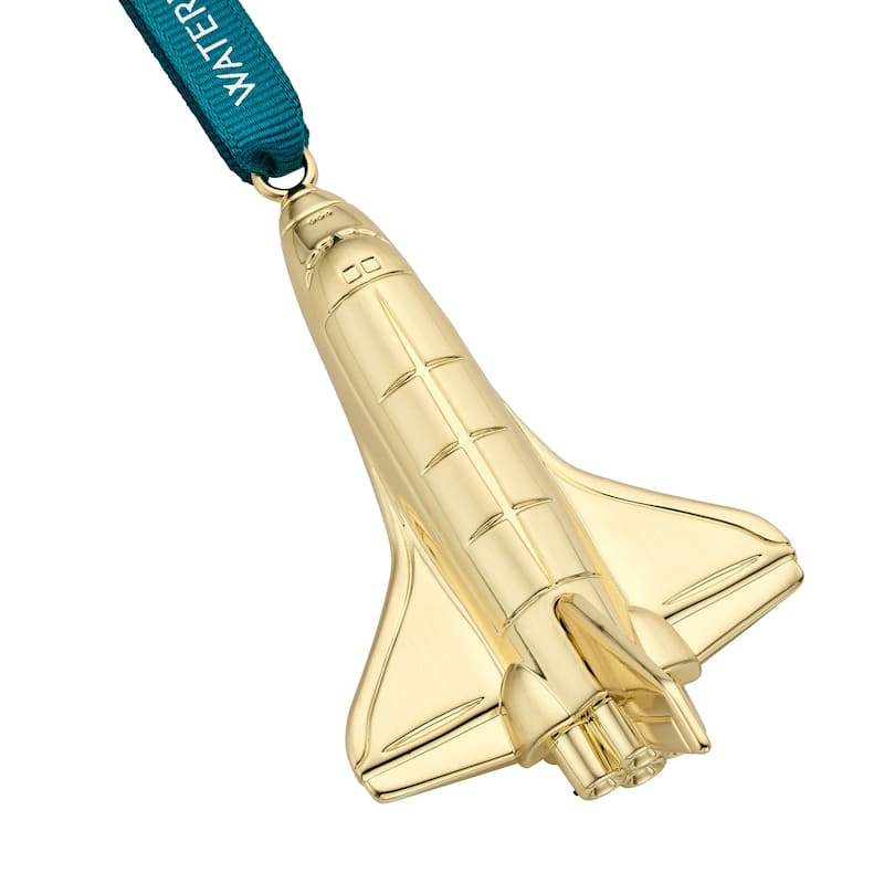 Waterford Christmas Rocketship Golden Ornament