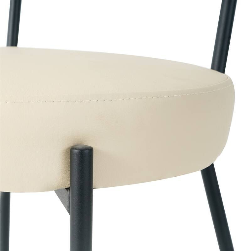 Modern Kitchen Dining Chair with Back and Metal Legs(Set of 2)