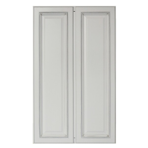 Sunny Wood SLP2442T-A Sanibel 24" Wide x 42" High Double Door Pantry Cabinet - Off White with Charcoal Glaze