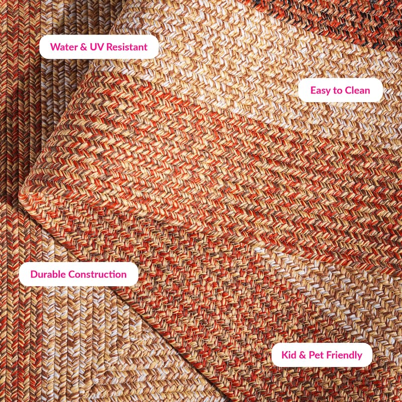 SAFAVIEH Handmade Braided Ecenur Indoor/Outdoor Machine Washable Rug - 2' x 3' - Rust/Red