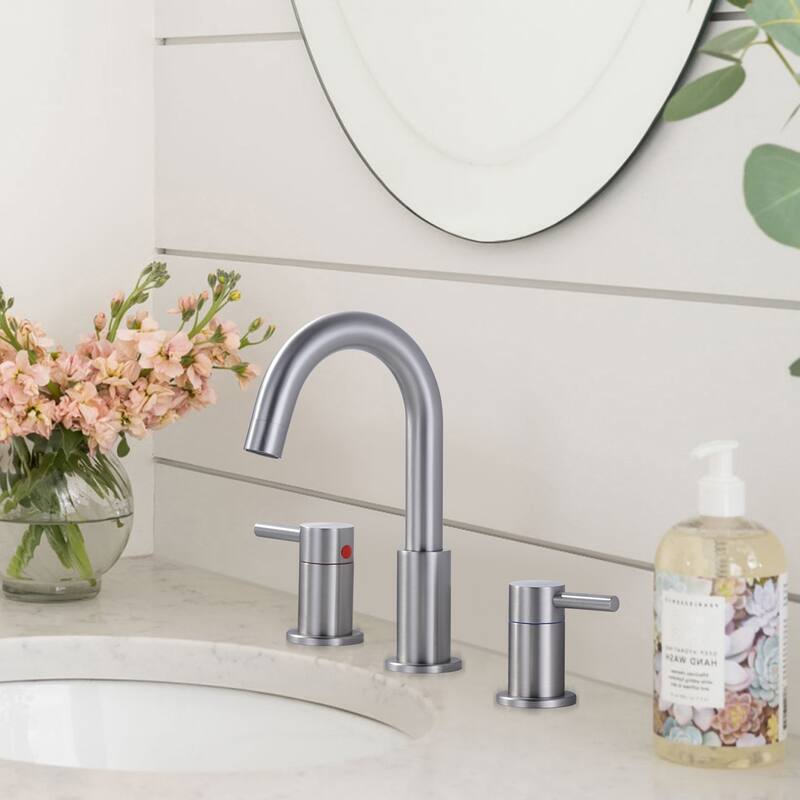 WOWOW 8 in. Widespread Double Handle Bathroom Faucet