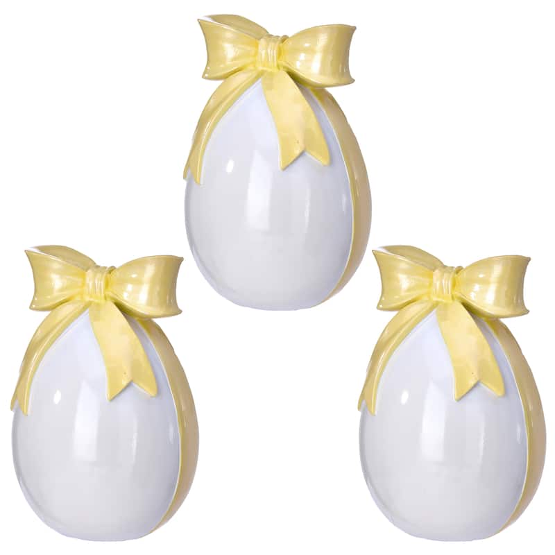 7.5" Resin Egg With Bowtie