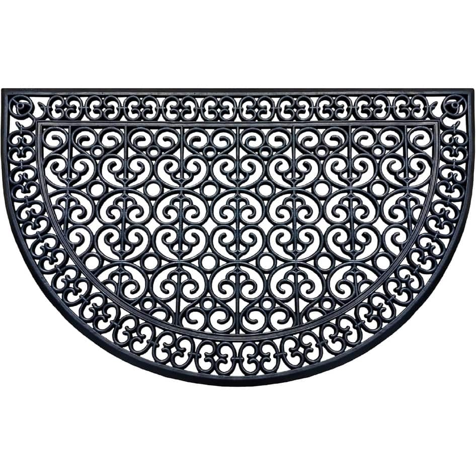 A1HC Large Door Mat, Natural Rubber, Ideal for an entryway, Scrapes Shoes Clean of Dirt & Grime