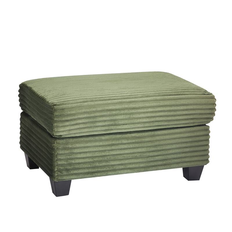 Sectional Sofa U-shaped Sectional 125.2" Upholstered L-shaped Sofa with a Movable Ottoman and Side Storage Pockets
