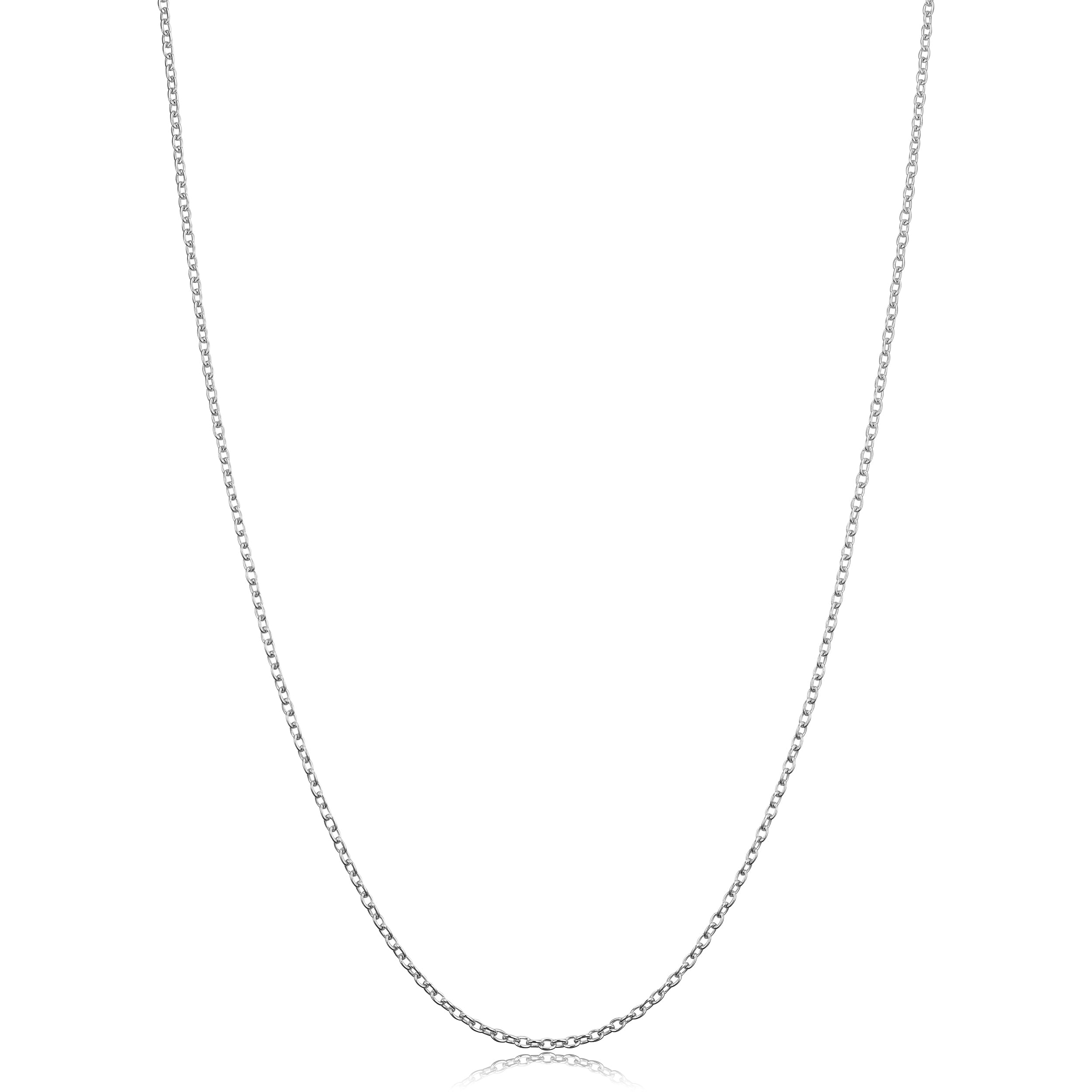 Au Naturale Sterling Silver 1.1 millimeter Round Cable Chain Necklace