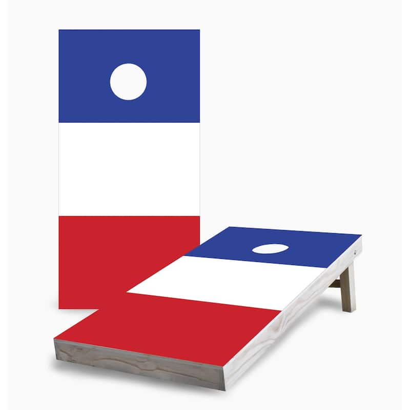 French Flag Cornhole Game (Choose Wraps or Boards) - 2x4 Boards (24" x 48") - Include Carrying Case