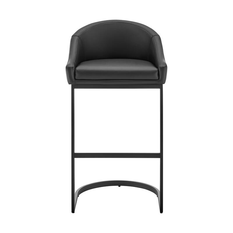 Katherine Upholstered Metal Bar or Counter Height Stool with Cantilever Base