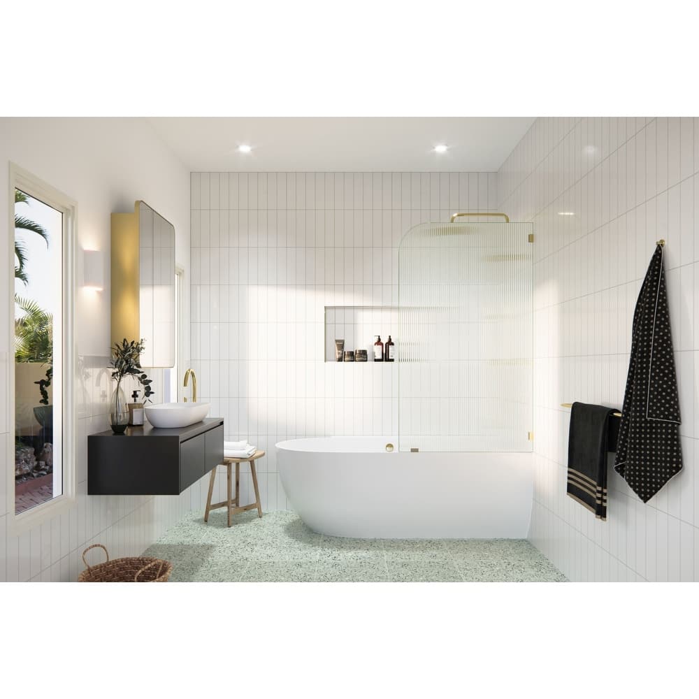 Glass Warehouse B-FL-RAD-30-R Aurora 58-1/4" High x 30" Wide Shower