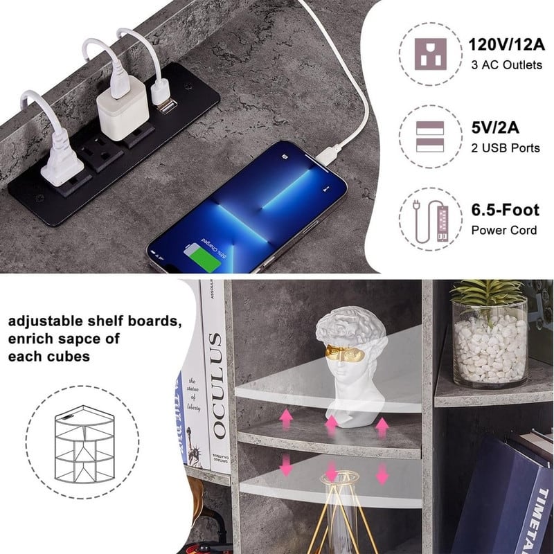 3-Tier Corner Cabinet with Adjusting Shelves