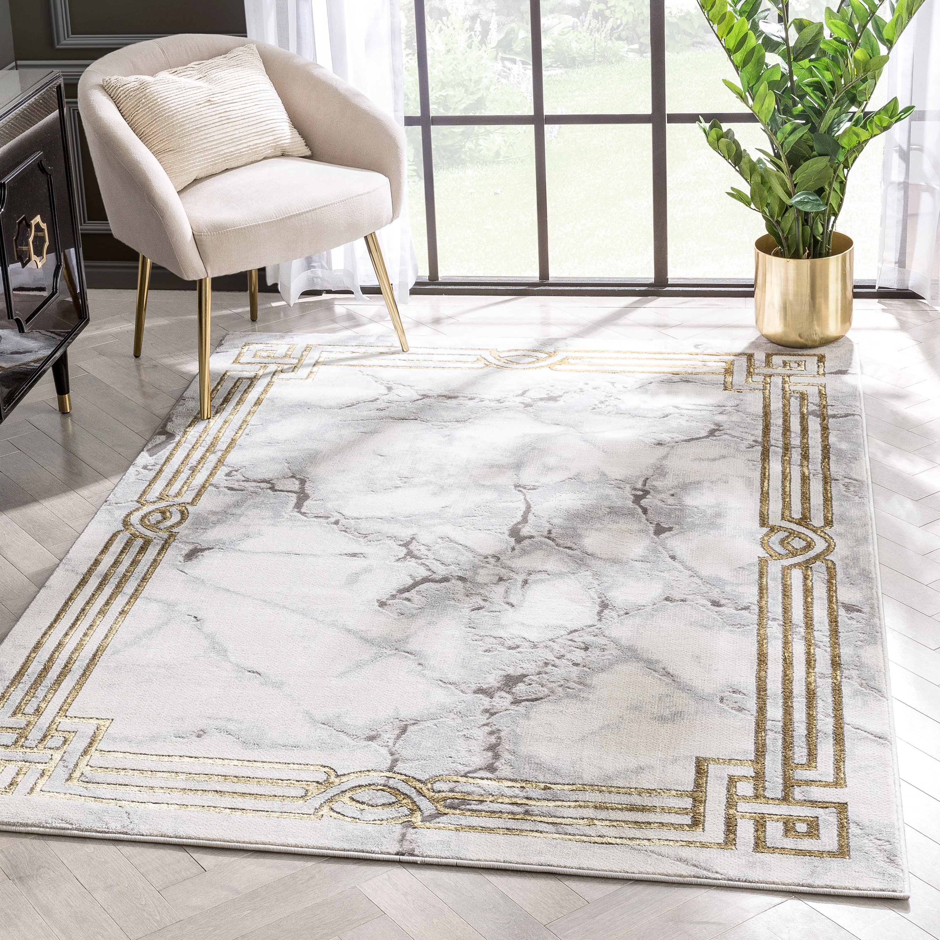 Well Woven Fairmont Huntington Retro Mosaic Marble Pattern Area Rug