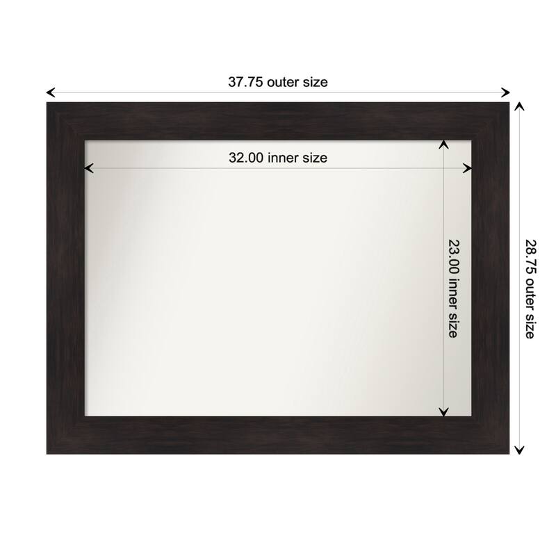 Furniture Espresso Framed Non-Beveled Custom Wall Mirror, Bathroom Vanity Mirror - Outer Size: 37.75 x 28.75