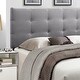 preview thumbnail 13 of 13, Mid-Rise Fabric Upholstered Panel Headboard Grey - King