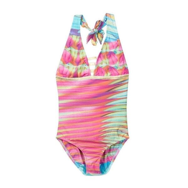 girls gold swimsuit
