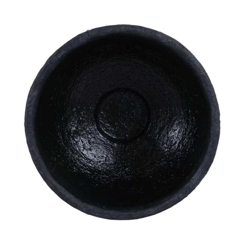 Terracotta Decorative Bowl Handcrafted Textured Design - 6" Black - 12" x 12" x 6"