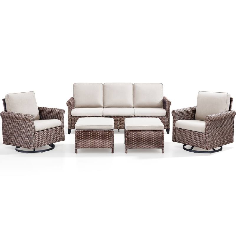 Pocassy Outdoor Sofa Swivel Chairs Patio Chair Funiture Set