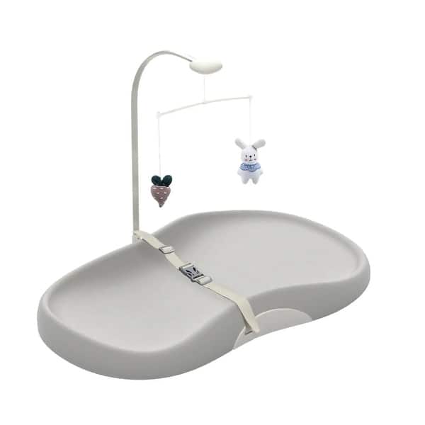 slide 2 of 9, Baby Changing Pad Nursery Style Wipe-Clean Contoured Easy to Clean, Non-Slip Design for Changing Tables GRAY